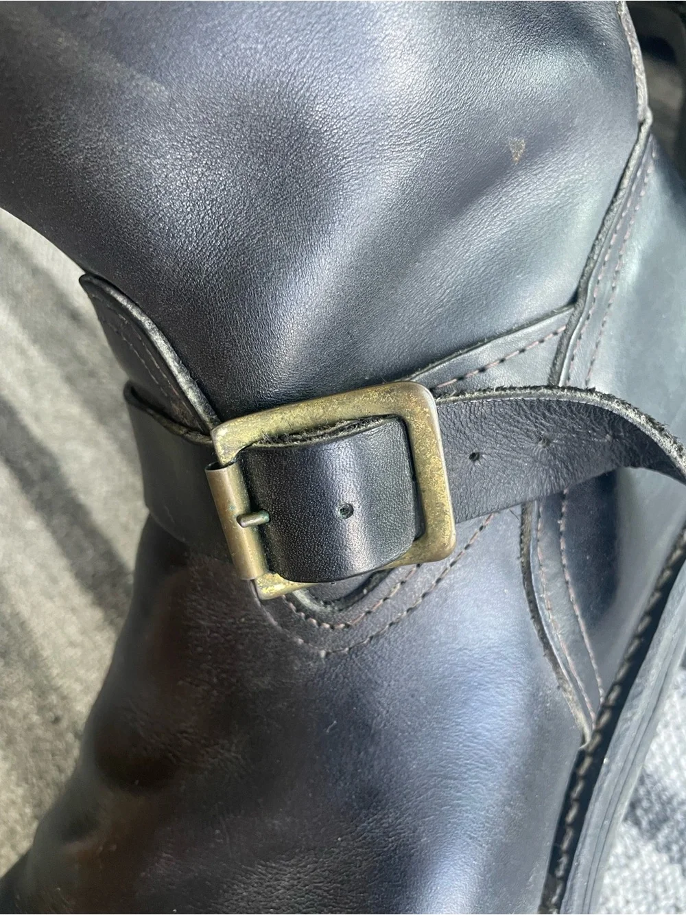 Wesco Engineer Boss 16” Black Leather motorcycle boots